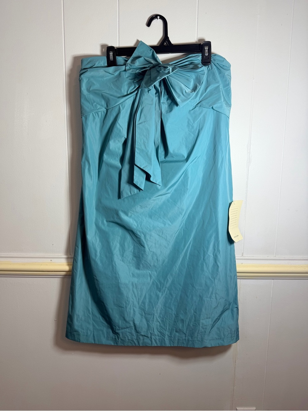 Sutton Studio Aquamarine Strapless Bow-Front Dress - Size 14